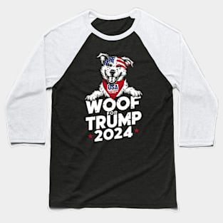 Woof For Trump Election America Dog Usa 2024 Baseball T-Shirt